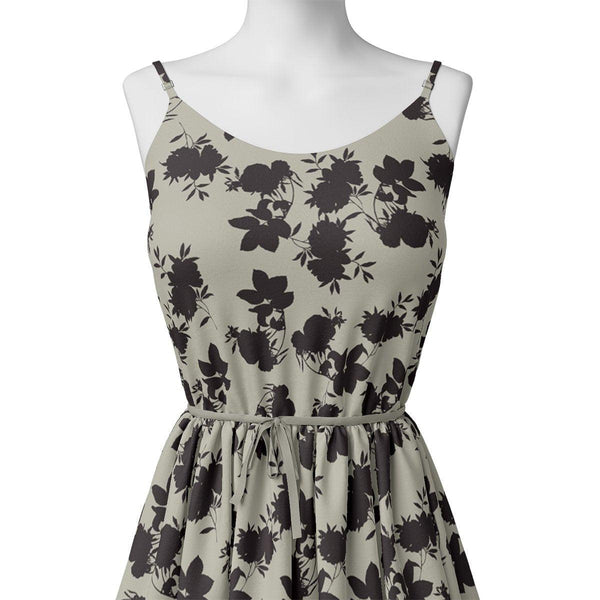 Black Floral Flower Digital Printed Fabric – js 0 ta08505 110 black floral flower digital printed fabric 2 - alternate view