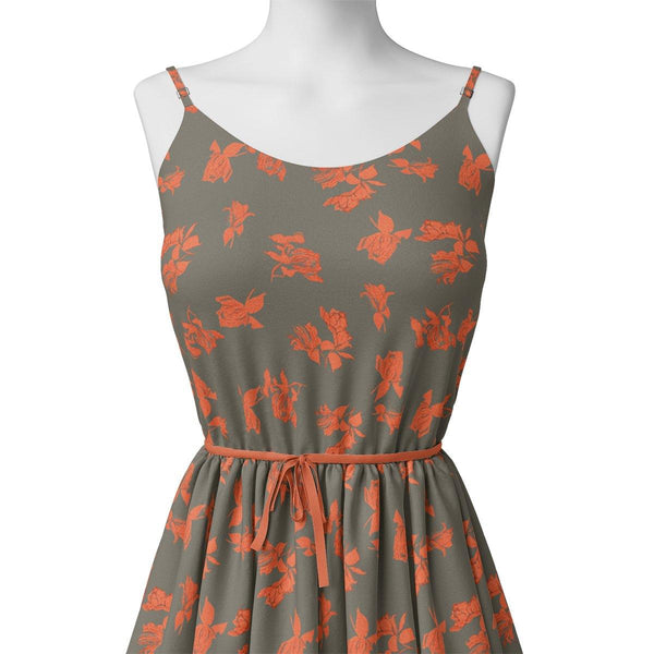 Tulips Roses With Orange Colour Digital Printed Fabric – js 0 ta08519 110 tulips roses with orange colour digital printed fabric 2 - alternate view