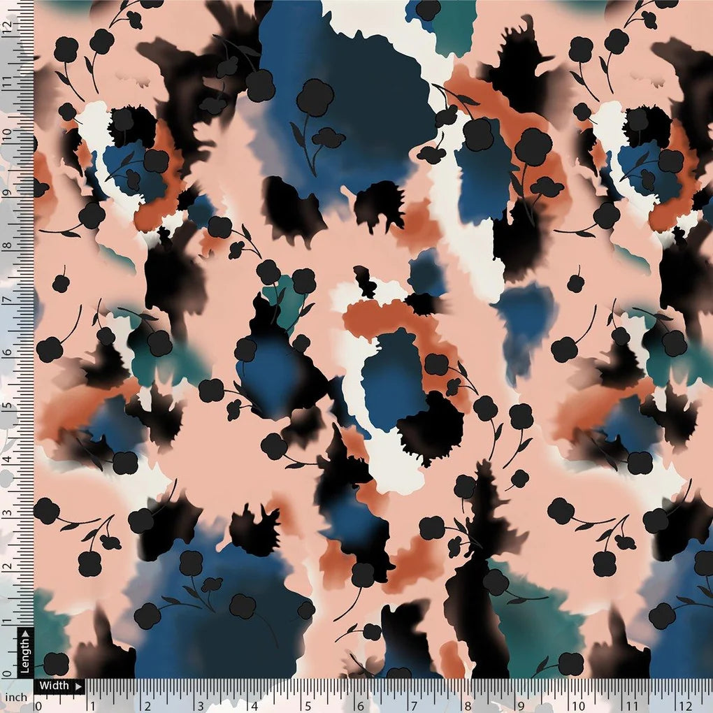 Watercolour Spot With Flower Digital Printed Fabric - Japan Satin – js 0 ta08520 110 watercolour spot with flower digital printed fabric japan satin 4