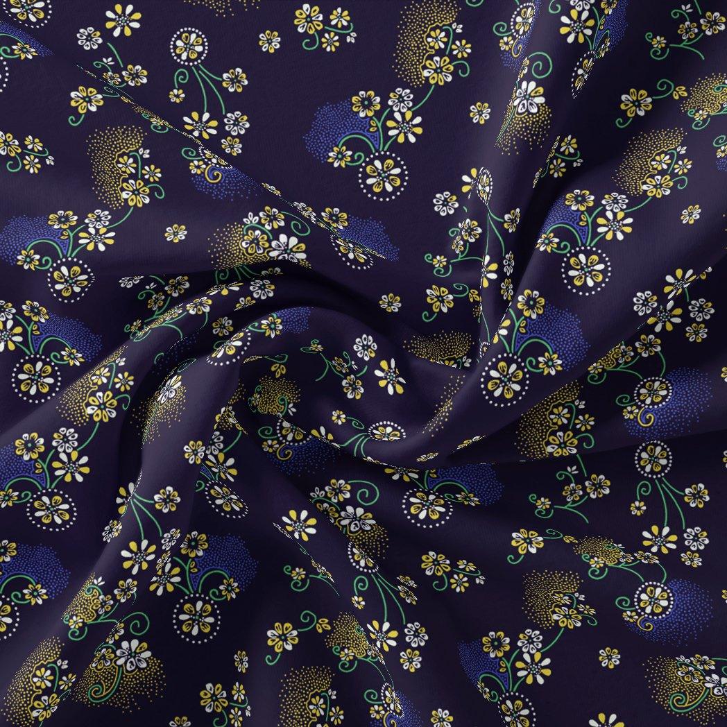 Royal Orchid Ditsy Digital Printed Fabric - FAB VOGUE Studio®