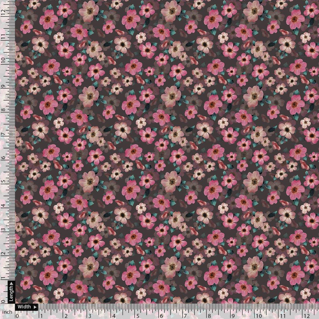 Buttercup Pink Floral Digital Printed Fabric - FAB VOGUE Studio®