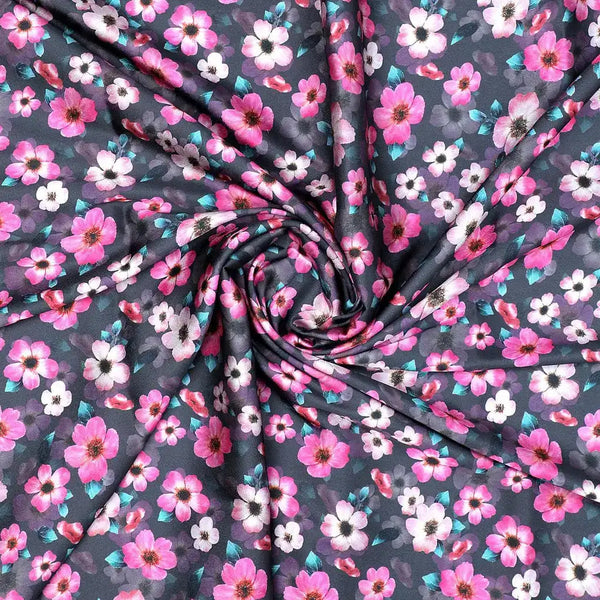 Buttercup Pink Floral Digital Printed Fabric - Japan Satin – js 0 ta08551 110 buttercup pink floral digital printed fabric japan satin 1