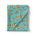 Lovely Periwinkle Flower With Blue Turquoise Digital Printed Fabric – js 0 ta08562p15 110 lovely periwinkle flower with blue turquoise digital printed fabric 3