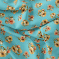 Lovely Periwinkle Flower With Blue Turquoise Digital Printed Fabric - Japan Satin – js 0 ta08562p15 110 lovely periwinkle flower with blue turquoise digital printed fabric japan satin 4