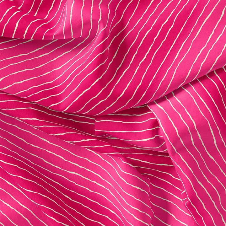 Lovely Pink Gradient Strips Wave Digital Printed Fabric - FAB VOGUE Studio®