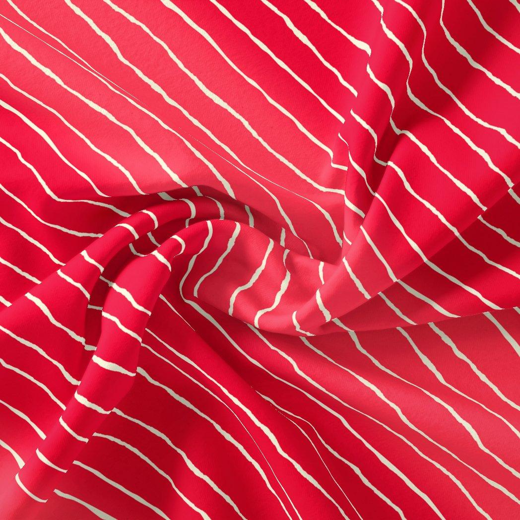 Multi Regimental Red Strips Digital Printed Fabric - FAB VOGUE Studio®