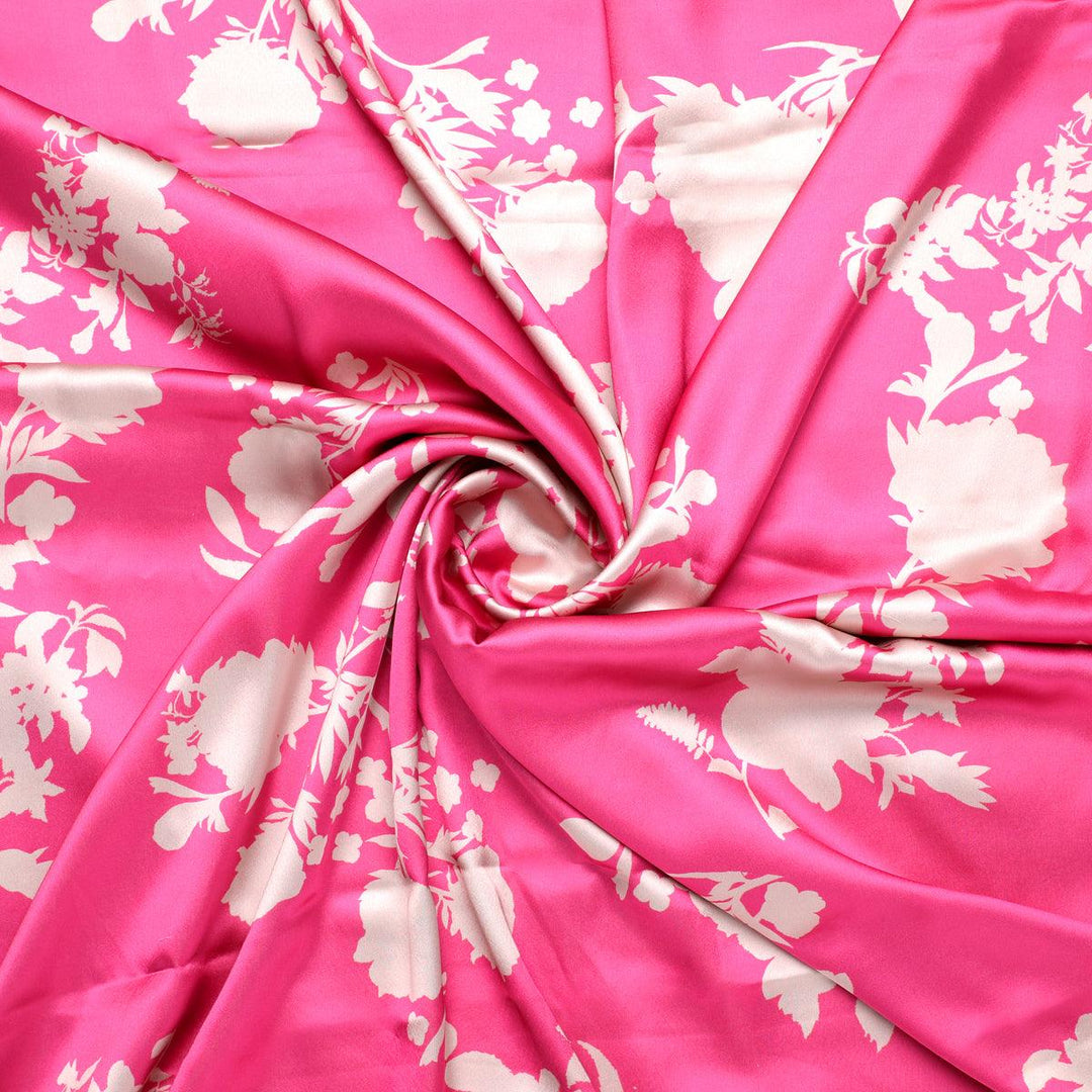 Vintage Old Spoted Flower Digital Printed Fabric - Japan Satin - FAB VOGUE Studio®