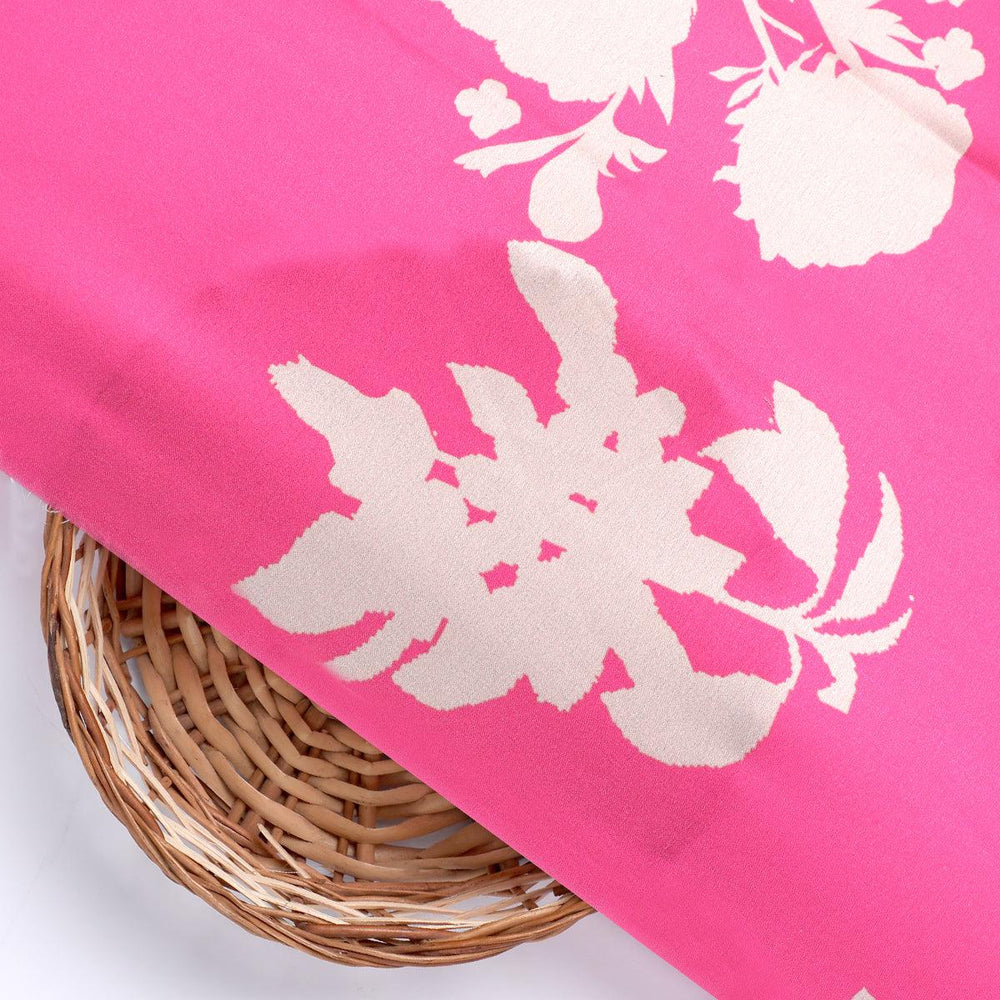 Vintage Old Spoted Flower Digital Printed Fabric - Japan Satin - FAB VOGUE Studio®