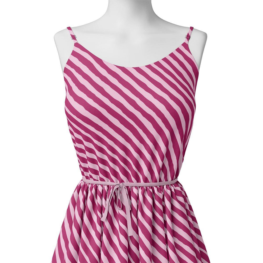 Pink Breton Stripes Pattern Digital Printed Fabric - FAB VOGUE Studio®