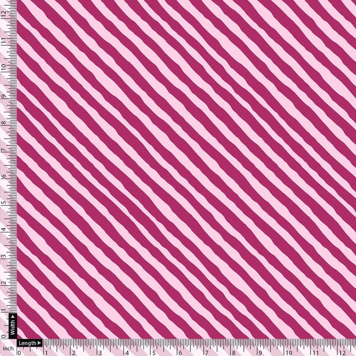 Pink Breton Stripes Pattern Digital Printed Fabric - FAB VOGUE Studio®