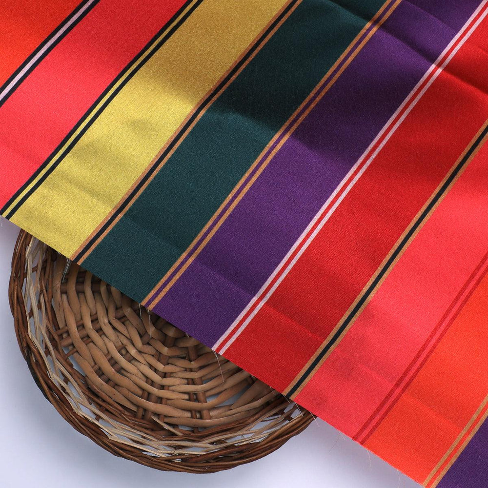 Tiny Serpentine Stripes Pattern Digital Printed Fabric - Japan Satin - FAB VOGUE Studio®
