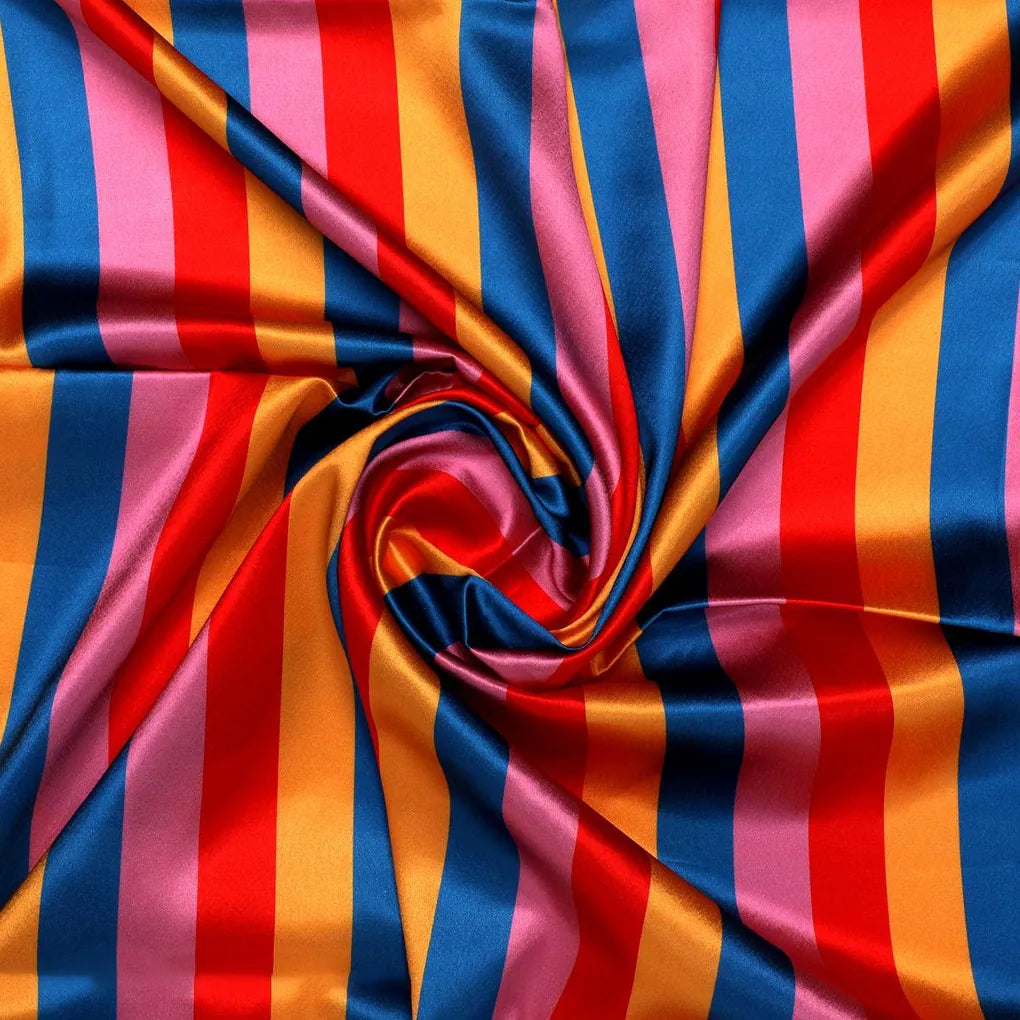 Rainbow Colourful Breton Stripes Digital Printed Fabric - Japan Satin – js 0 ta08573 110 rainbow colourful breton stripes digital printed fabric japan satin 1