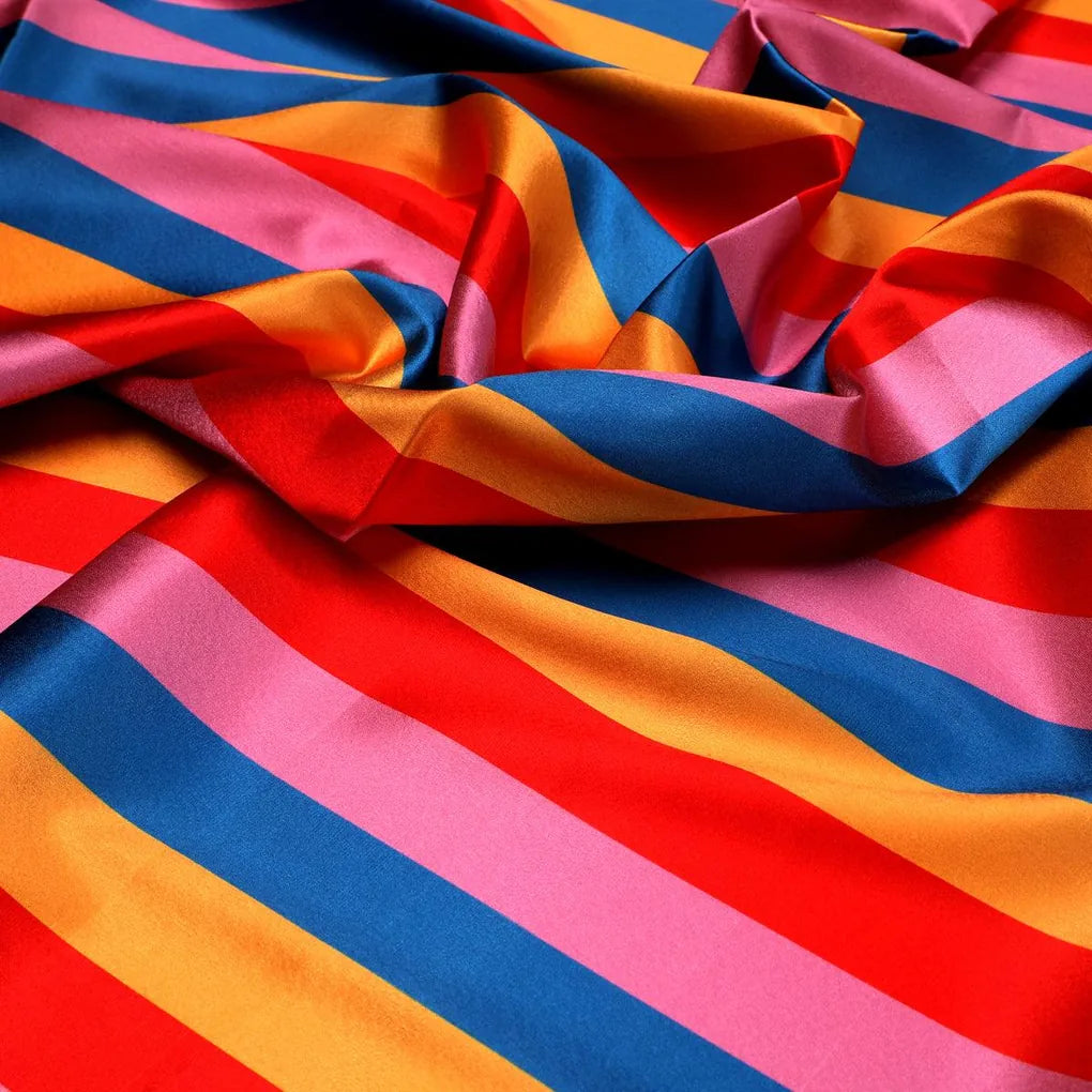 Rainbow Colourful Breton Stripes Digital Printed Fabric - Japan Satin – js 0 ta08573 110 rainbow colourful breton stripes digital printed fabric japan satin 3