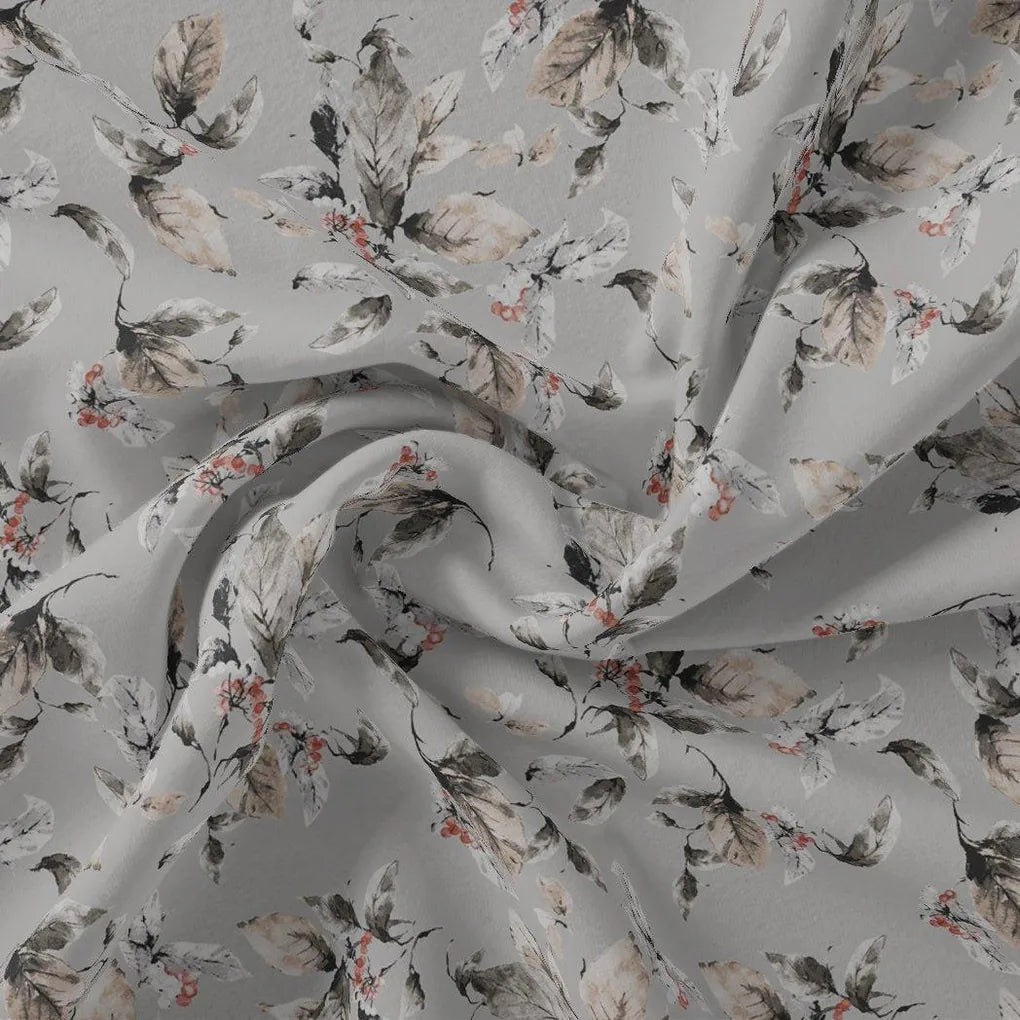 Royal Vintage Greyish Leafs Digital Printed Fabric – js 0 ta08588p5 110 royal vintage greyish leafs digital printed fabric 3