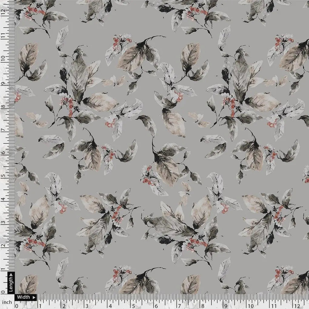 Royal Vintage Greyish Leafs Digital Printed Fabric – js 0 ta08588p5 110 royal vintage greyish leafs digital printed fabric 4