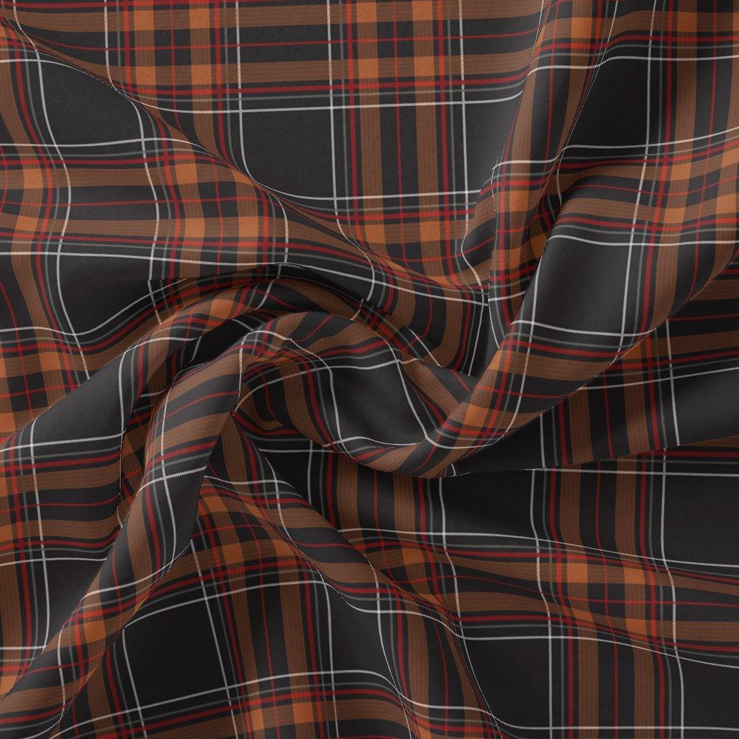 Morden Browny Checkered Digital Printed Fabric - FAB VOGUE Studio®