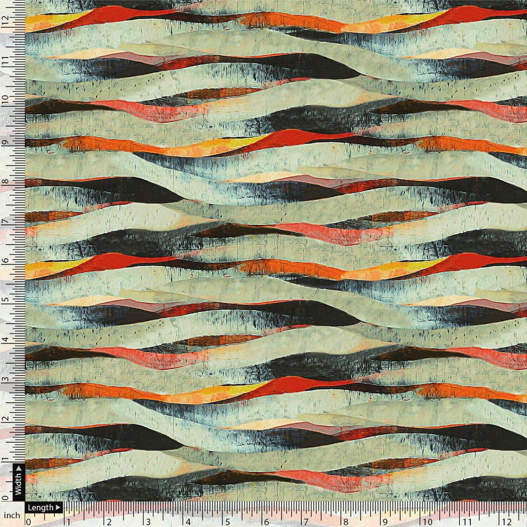 Hawaaian Waving Watercolour Digital Printed Fabric - FAB VOGUE Studio®