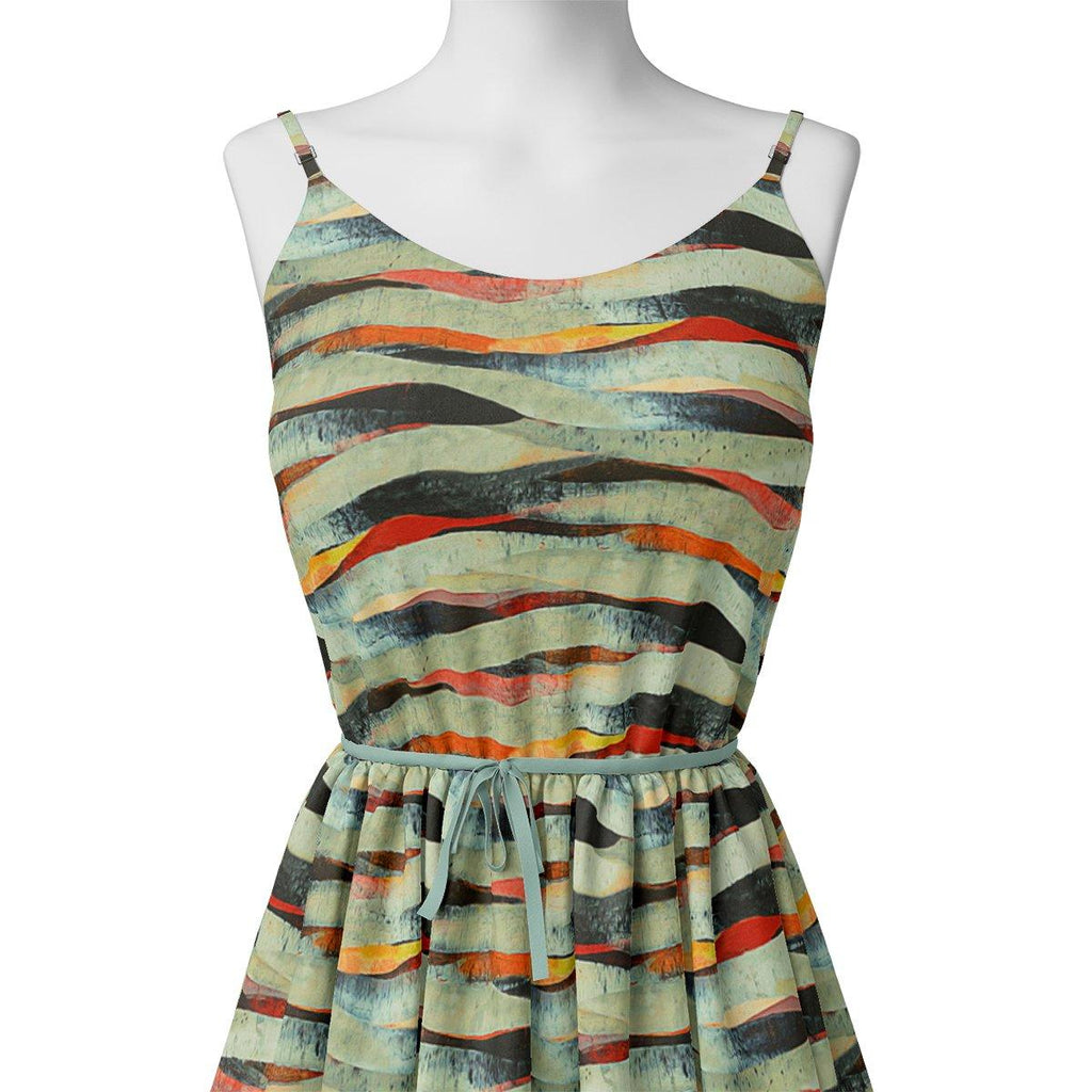 Hawaaian Waving Watercolour Digital Printed Fabric - Japan Satin - FAB VOGUE Studio®