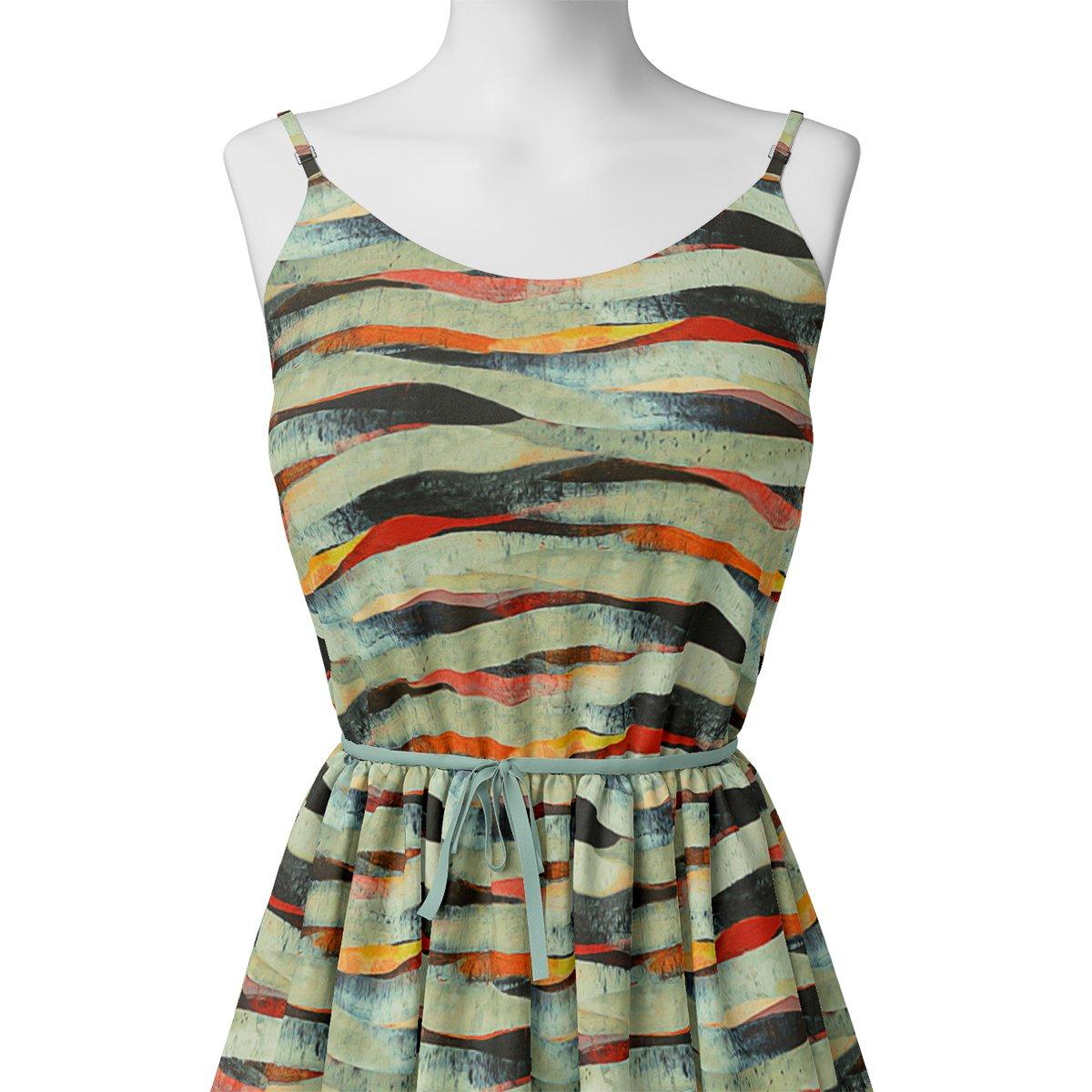 Hawaaian Waving Watercolour Digital Printed Fabric - Japan Satin - FAB VOGUE Studio®