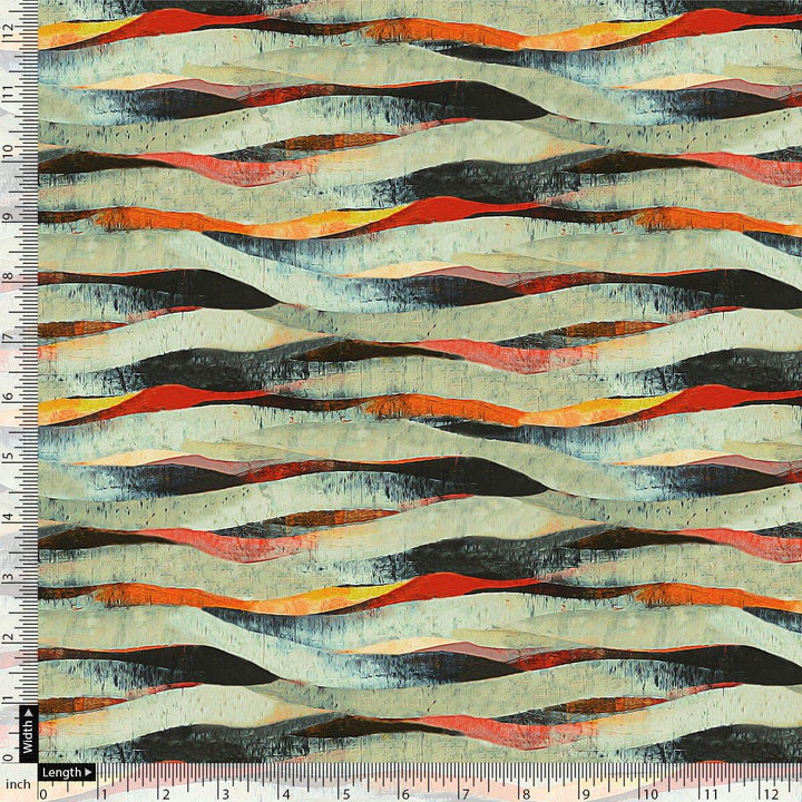 Hawaaian Waving Watercolour Digital Printed Fabric - Japan Satin - FAB VOGUE Studio®