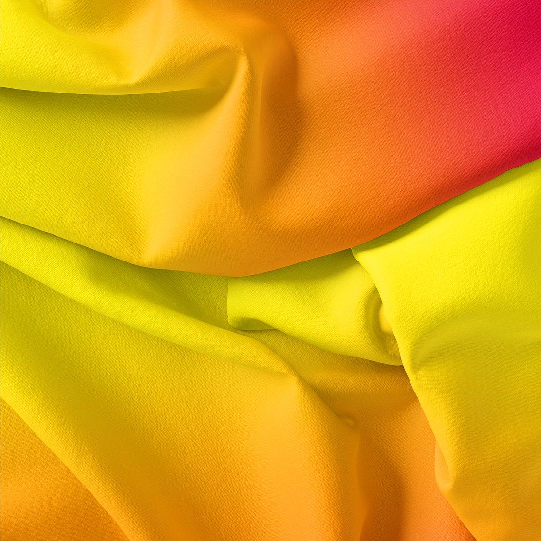 Decorative Yellow Gradient Combo Digital Printed Fabric - FAB VOGUE Studio®
