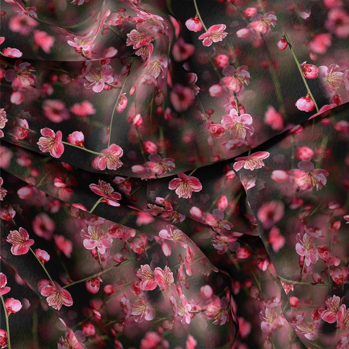 Tiny Pink Chintz Branch Digital Printed Fabric - FAB VOGUE Studio®