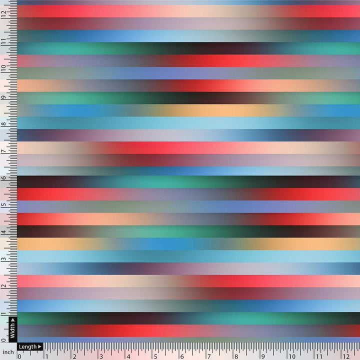 Rainbow Blurry Serpentine Strips Digital Printed Fabric - FAB VOGUE Studio®