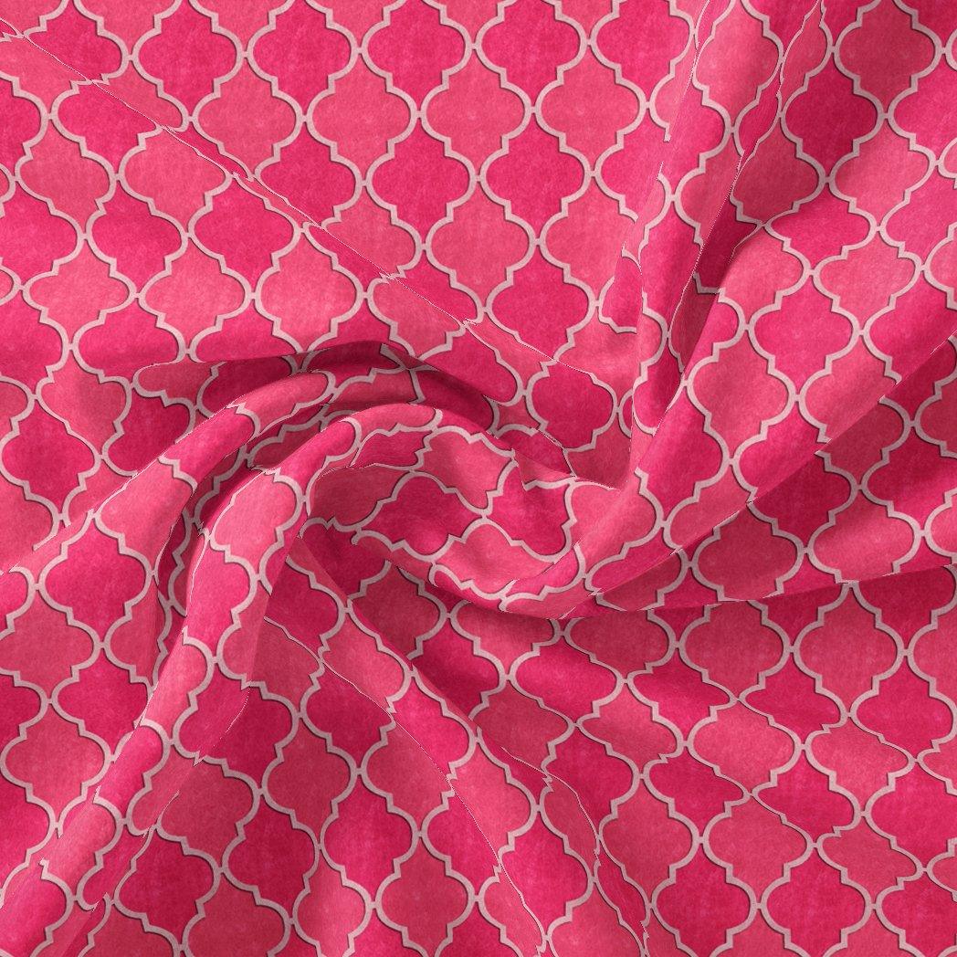 Pink Quatrefoil Patterns Digital Printed Fabric - FAB VOGUE Studio®