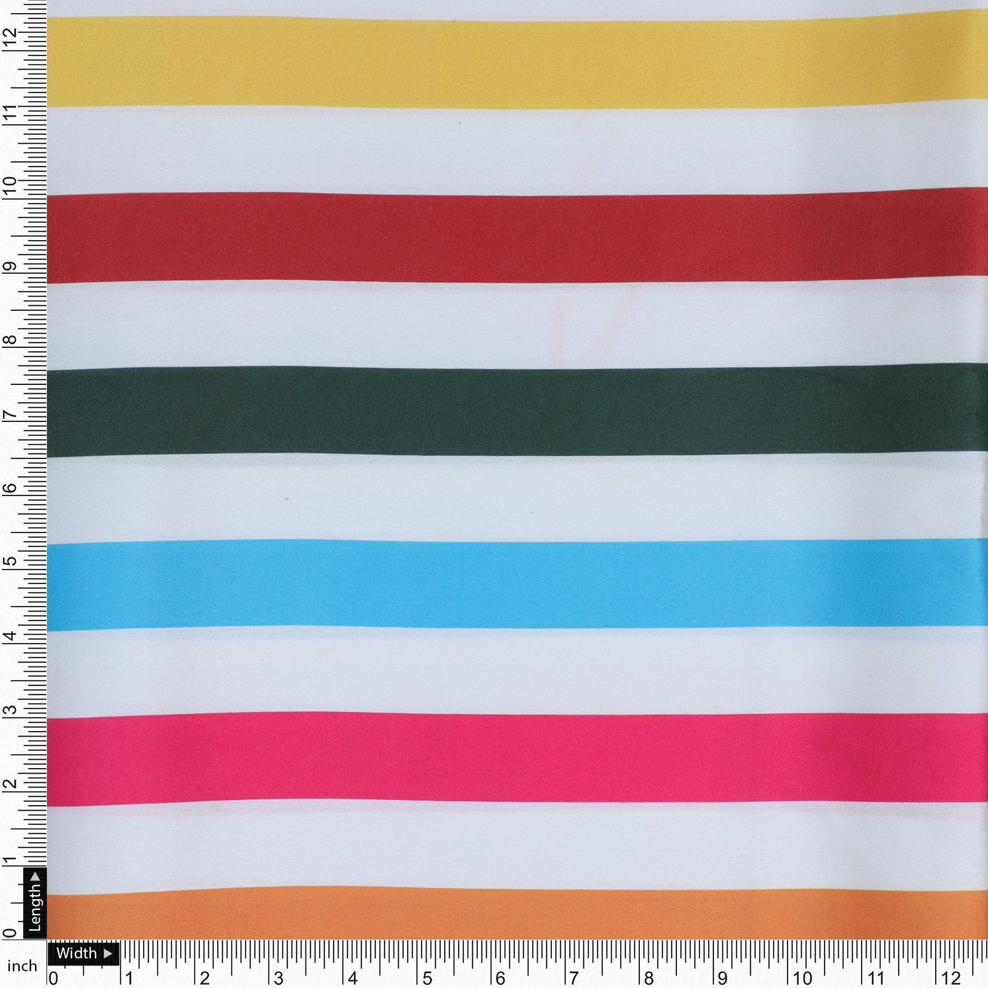 Morden Rainbow Strips Printed Fabric - Japan Satin - FAB VOGUE Studio®