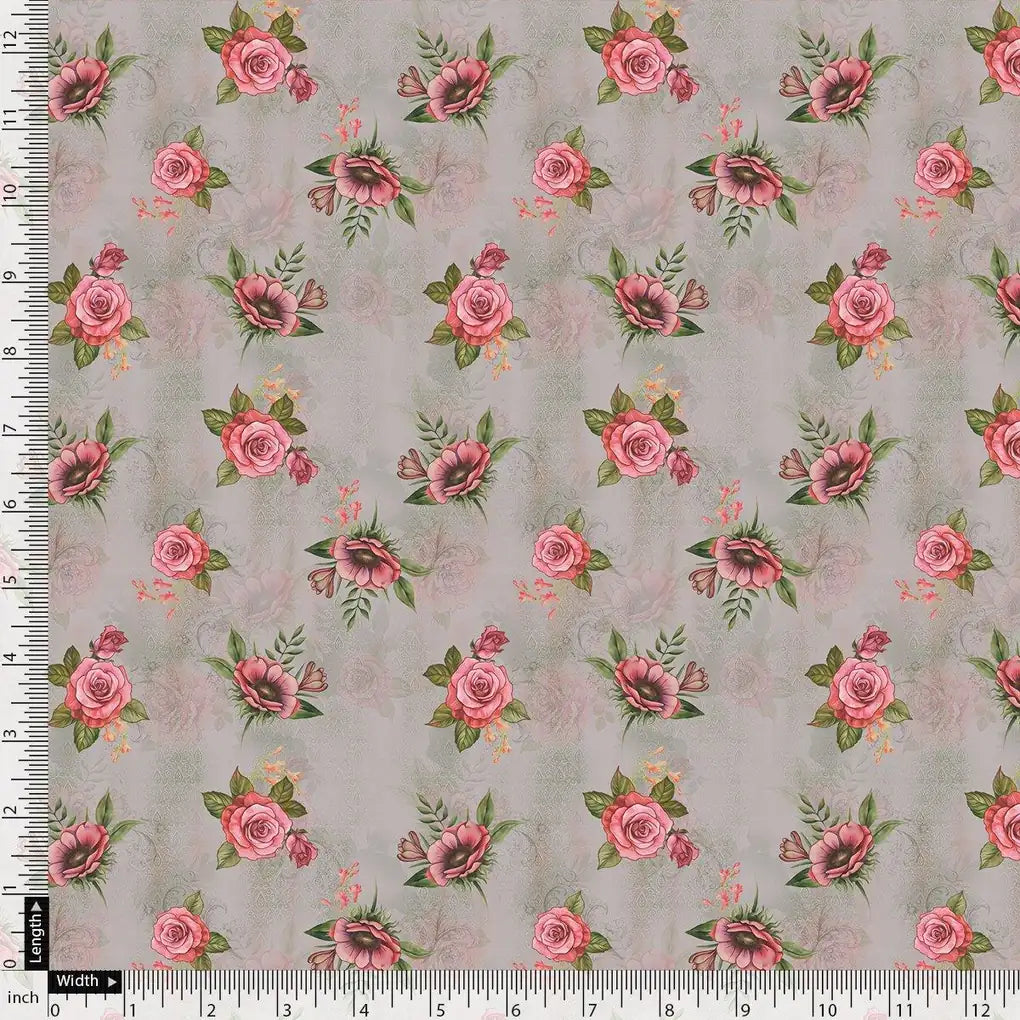 Pink Buttercup Flower Bunch Digital Printed Fabric – js 0 ta08788 110 pink buttercup flower bunch digital printed fabric 4