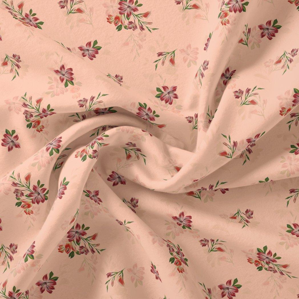 Lovely Pink Orchid Bunch Digital Printed Fabric - FAB VOGUE Studio®