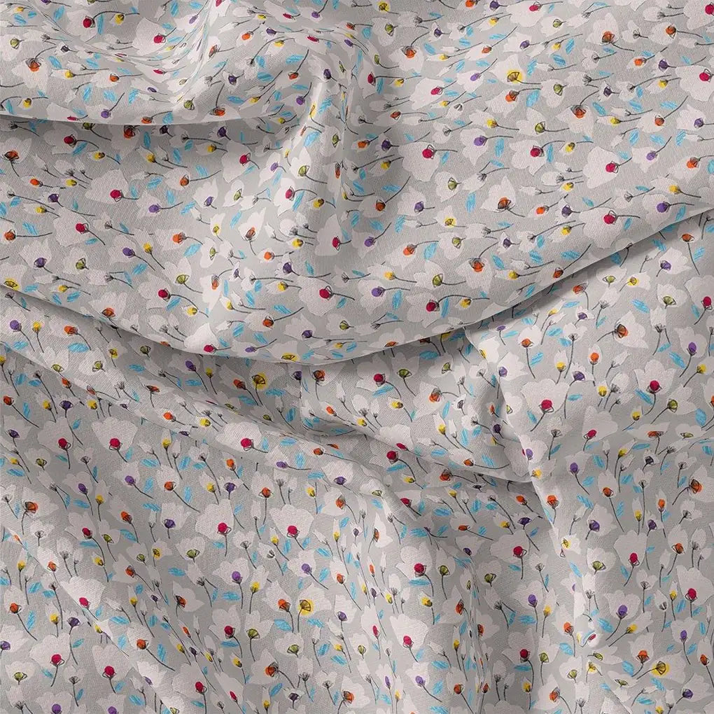 Colourful Flower Chintz With Small Leaves Digital Printed Fabric – js 0 ta08798 110 colourful flower chintz with small leaves digital printed fabric 1