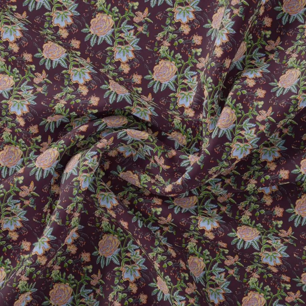 Lovely Roses Embroidery Brunch Digital Printed Fabric - Japan Satin – js 0 ta08806 110 lovely roses embroidery brunch digital printed fabric japan satin 1