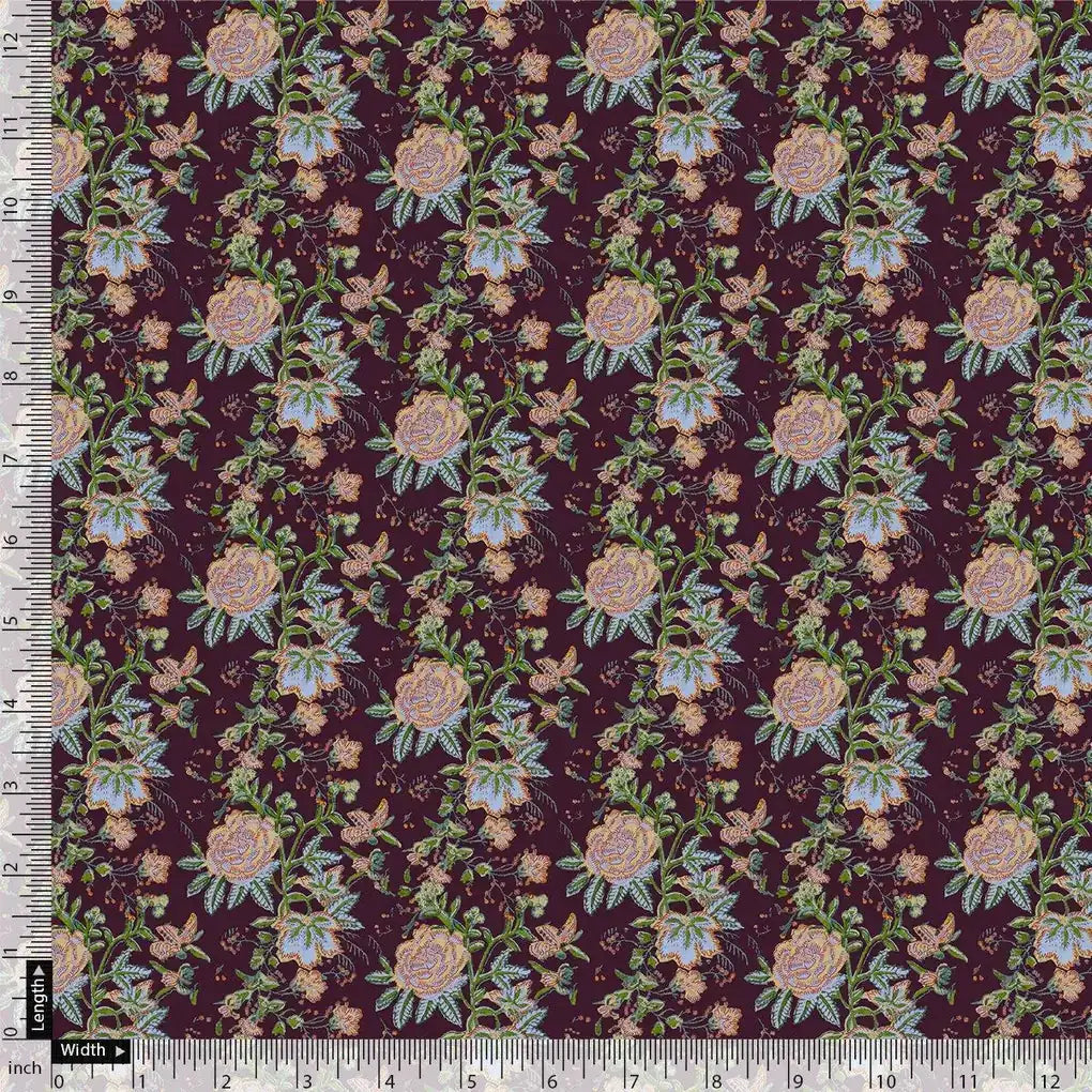 Lovely Roses Embroidery Brunch Digital Printed Fabric - Japan Satin – js 0 ta08806 110 lovely roses embroidery brunch digital printed fabric japan satin 4