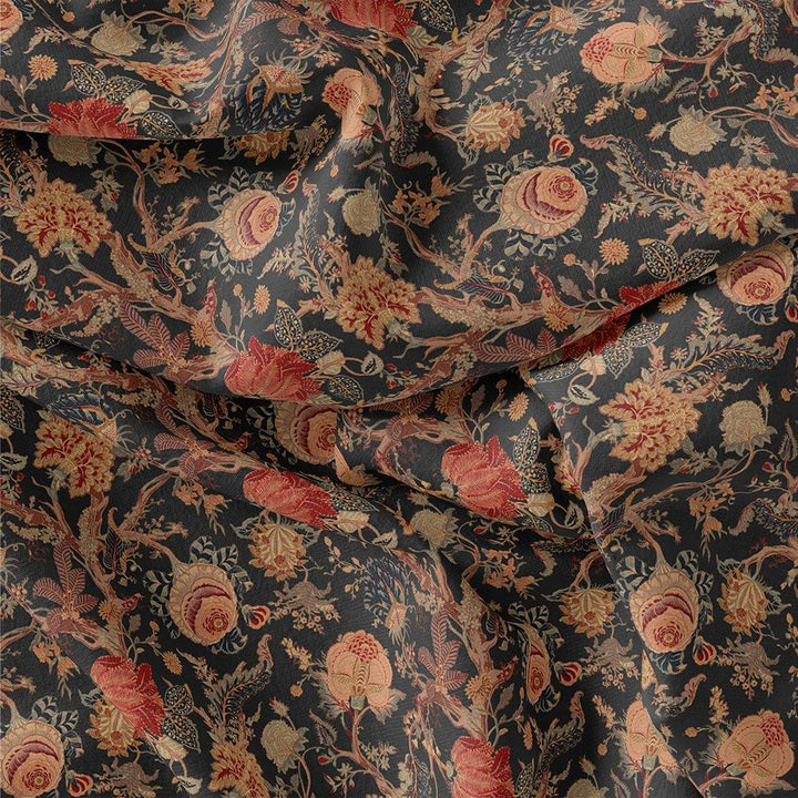 Japanese Chinoiserie Natural Digital Printed Fabric - FAB VOGUE Studio®