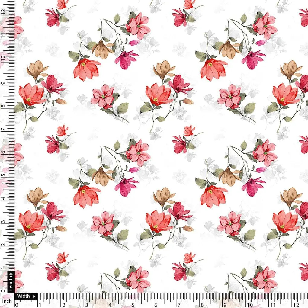 Hawaiian Iris Flower Repeat Pattern Digital Printed Fabric - FAB VOGUE Studio®