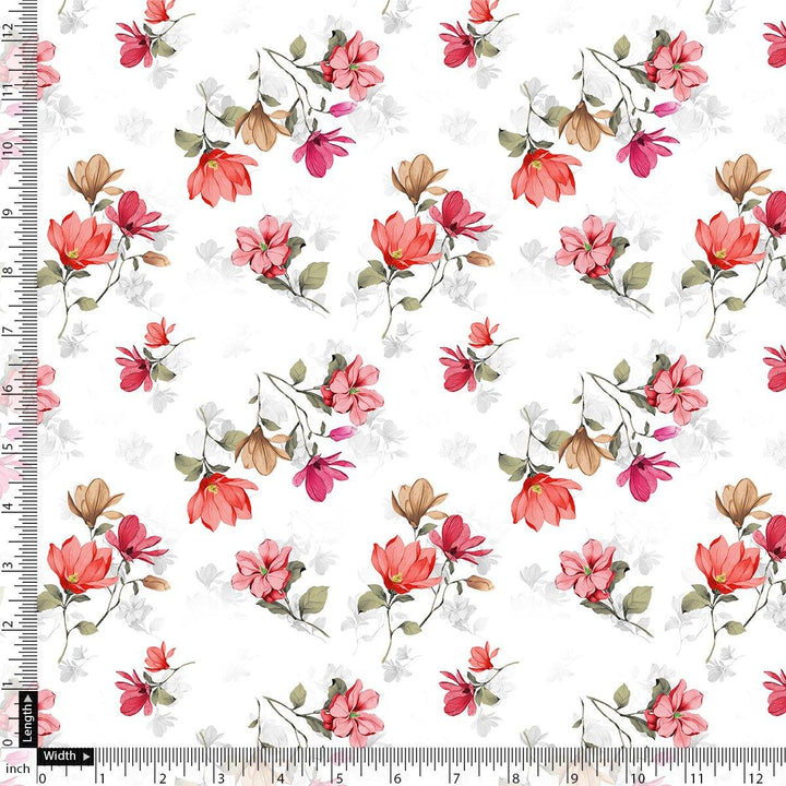 Hawaiian Iris Flower Repeat Pattern Digital Printed Fabric - Japan Satin - FAB VOGUE Studio®