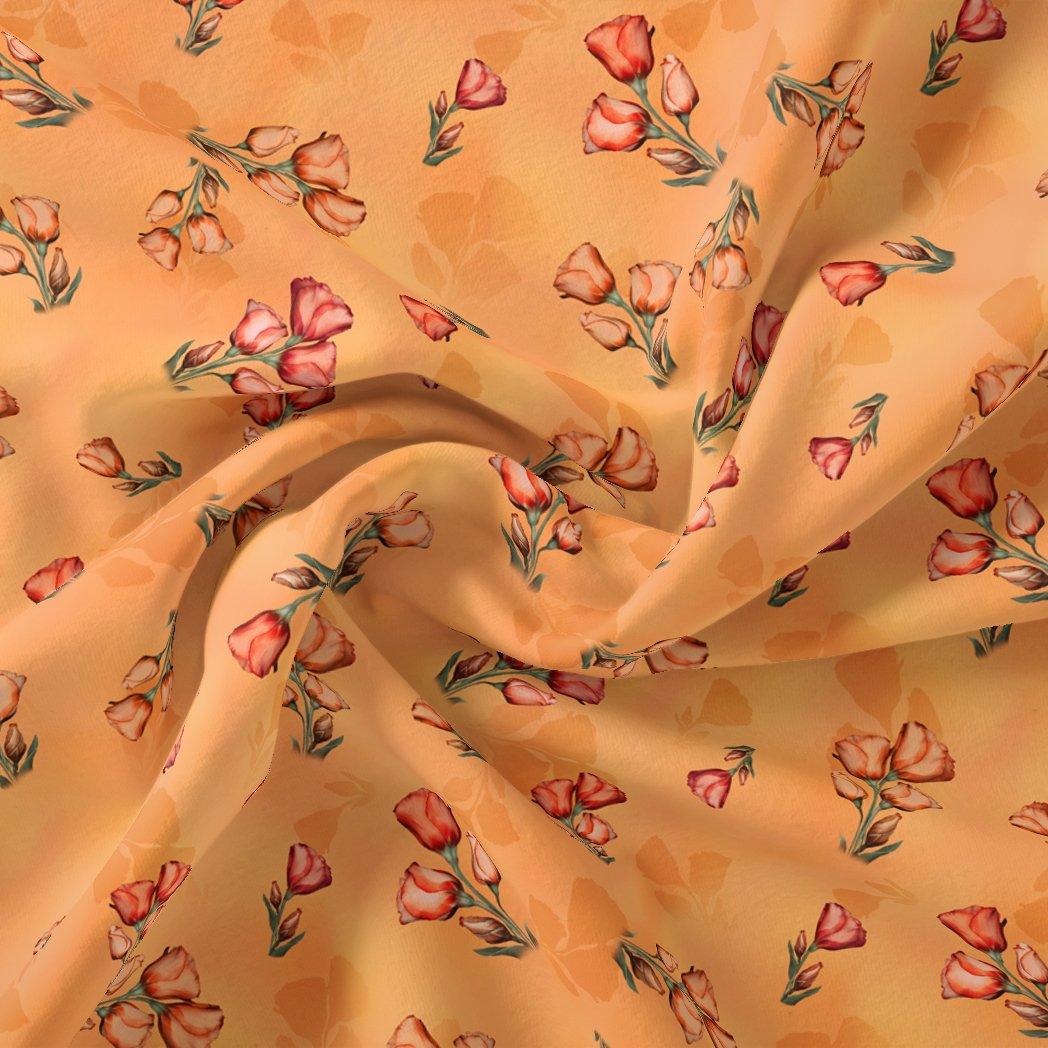Lovely Decorative Roses Digital Printed Fabric - FAB VOGUE Studio®