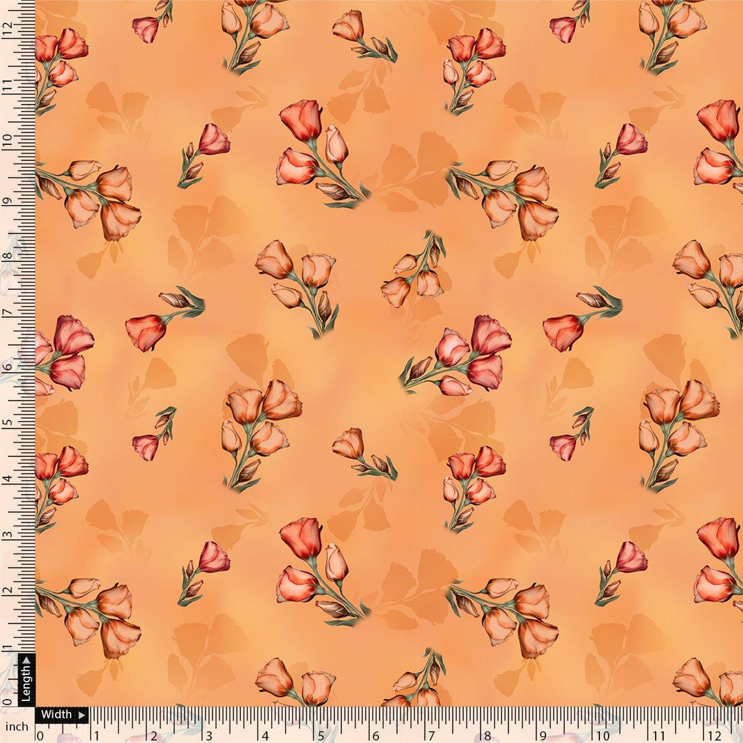 Lovely Decorative Roses Digital Printed Fabric - Japan Satin - FAB VOGUE Studio®