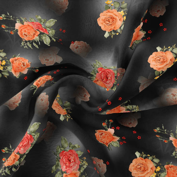Most Trending Oranges With Red Rose Digital Printed Fabric – js 0 ta08904p2 110 most trending oranges with red rose digital printed fabric 1