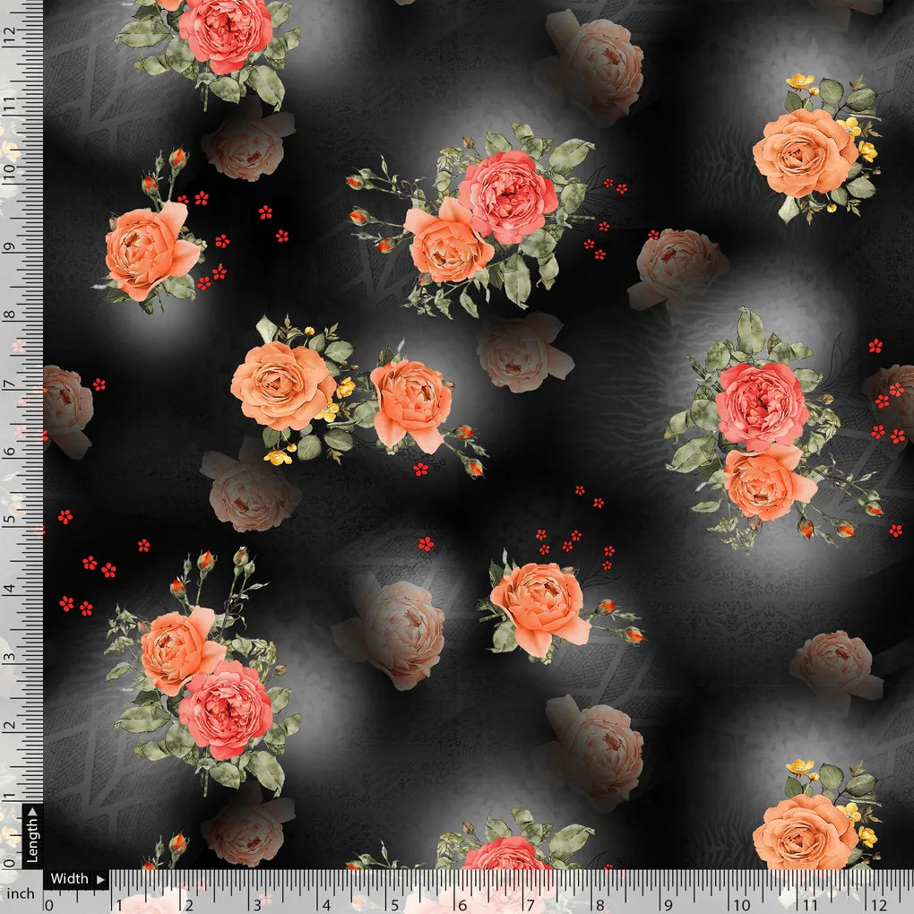 Most Trending Oranges With Red Rose Digital Printed Fabric – js 0 ta08904p2 110 most trending oranges with red rose digital printed fabric 5