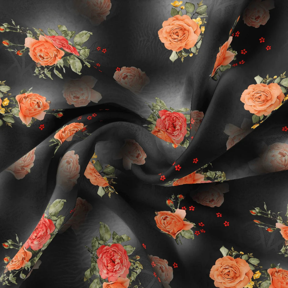A Rose Garden Blooming at Midnight