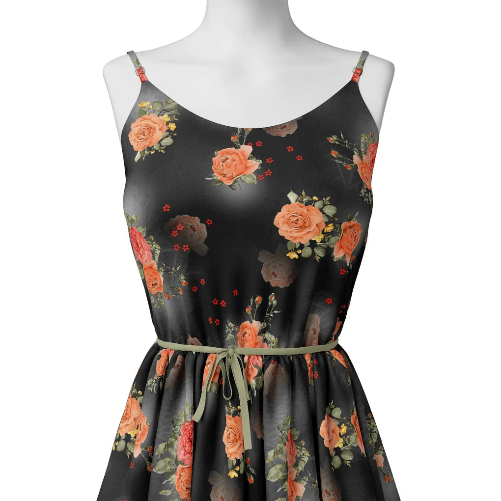 Most Trending Oranges With Red Rose Digital Printed Fabric - Japan Satin – js 0 ta08904p2 110 most trending oranges with red rose digital printed fabric japan satin 2