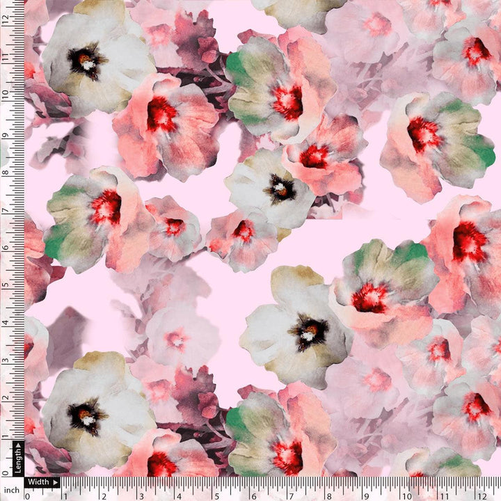 Dolomite Crystal Flower Japan Satin Printed Fabric - FAB VOGUE Studio®