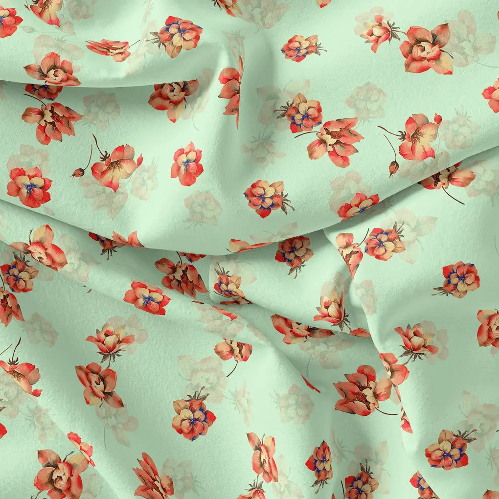 Seamless Watercolour Flower Art Digital Printed Fabric - Japan Satin – js 0 ta09250p5 110 seamless watercolour flower art digital printed fabric japan satin 4