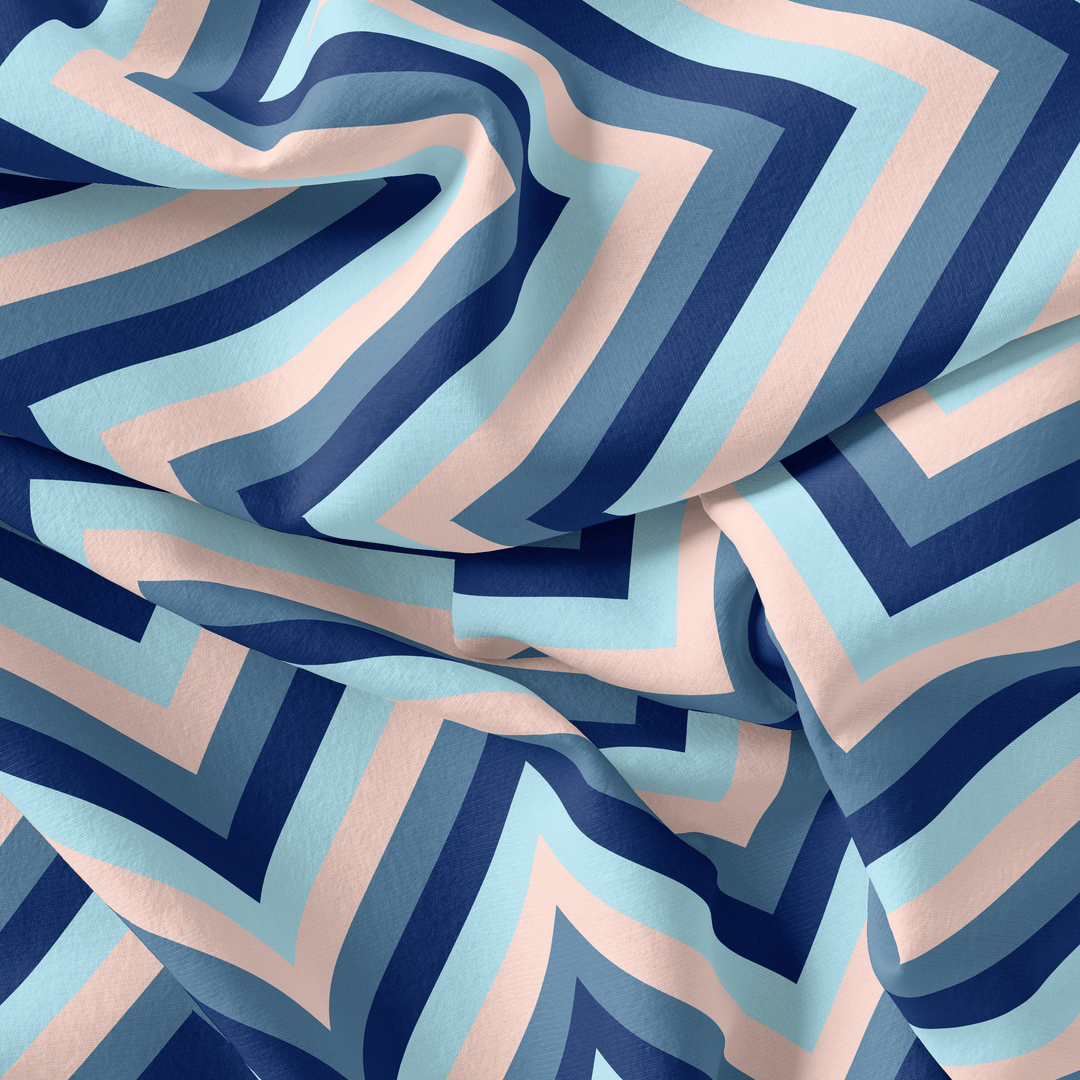 Beautiful Zigzag Strips Digital Printed Fabric - FAB VOGUE Studio®