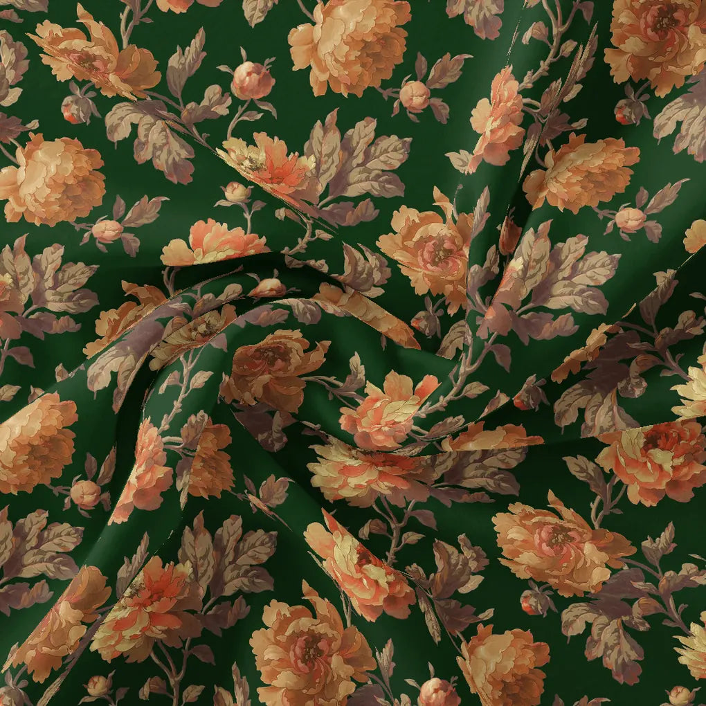 Watercolour Paper Art Roses With Gray Leaves Digital Printed Fabric – js 0 ta09294p7 110 watercolour paper art roses with gray leaves digital printed fabric 1