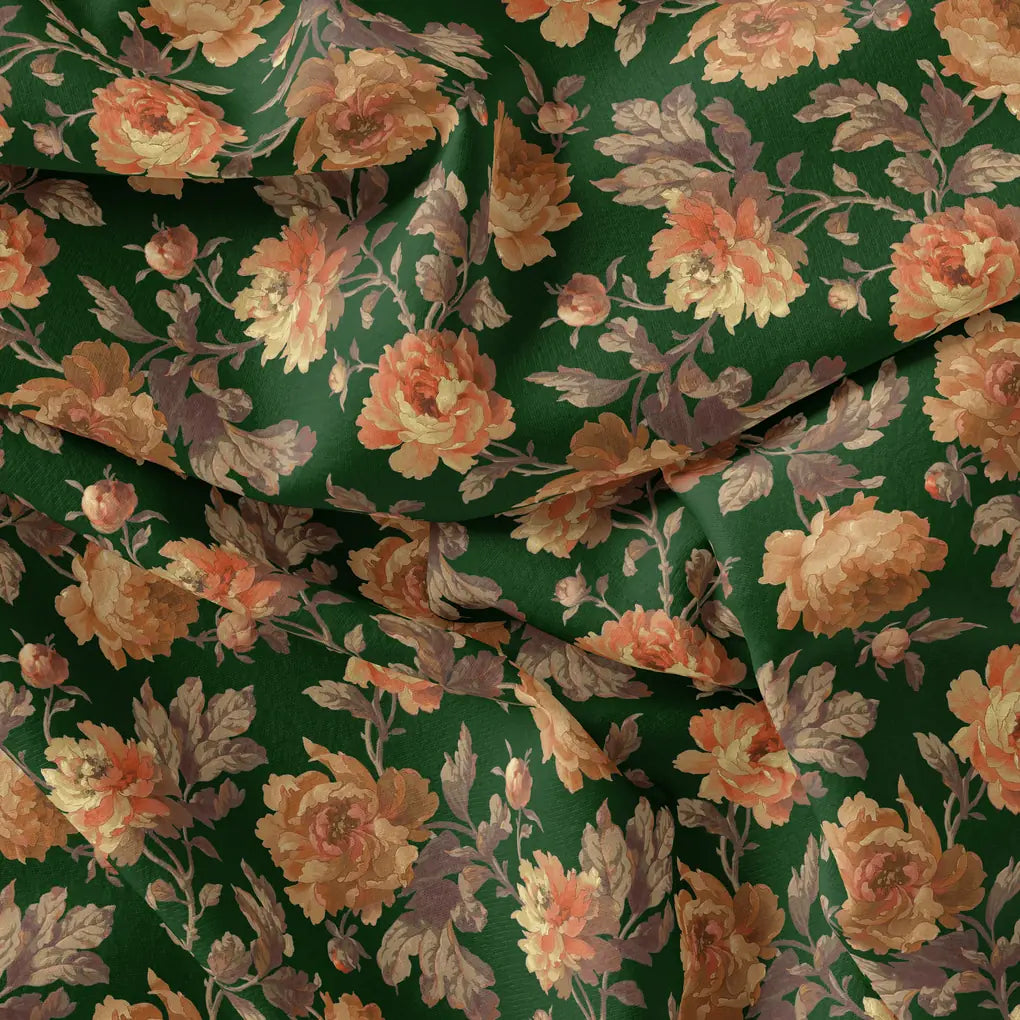 Watercolour Paper Art Roses With Gray Leaves Digital Printed Fabric – js 0 ta09294p7 110 watercolour paper art roses with gray leaves digital printed fabric 4