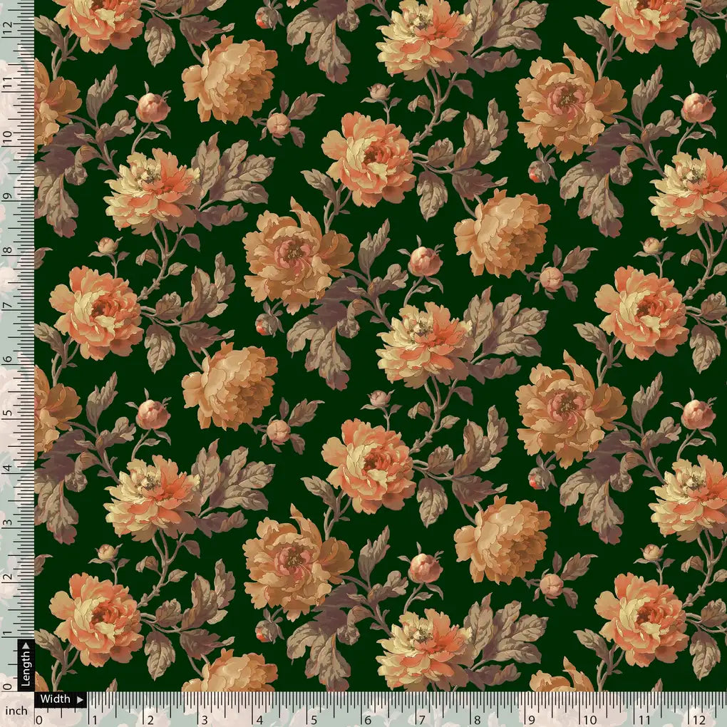 Watercolour Paper Art Roses With Gray Leaves Digital Printed Fabric – js 0 ta09294p7 110 watercolour paper art roses with gray leaves digital printed fabric 5