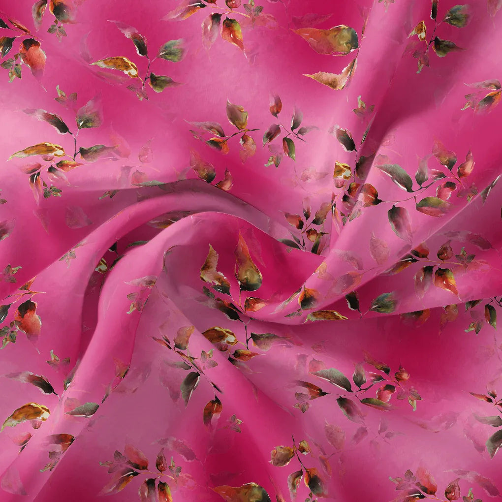 Tiny Silver Leaves With Pink Background Digital Printed Fabric – js 0 ta09299p5 110 tiny silver leaves with pink background digital printed fabric 1